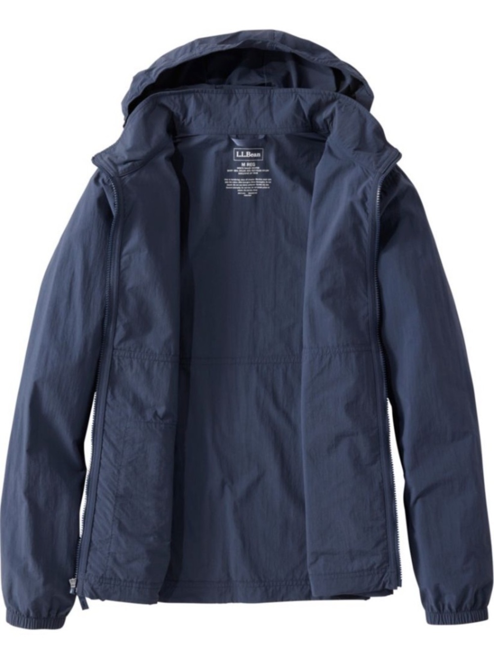 LL Bean Light and Airy Windbreaker size Medium Regular in Carbon Navy Blue NWT